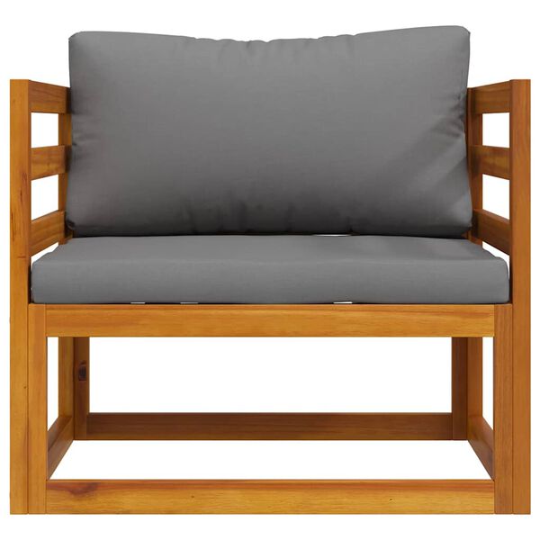 vidaXL Garden Chair with Dark Grey Cushions Solid Acacia Wood