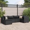 vidaXL 6 Piece Garden Lounge Set with Cushions Black Poly Rattan