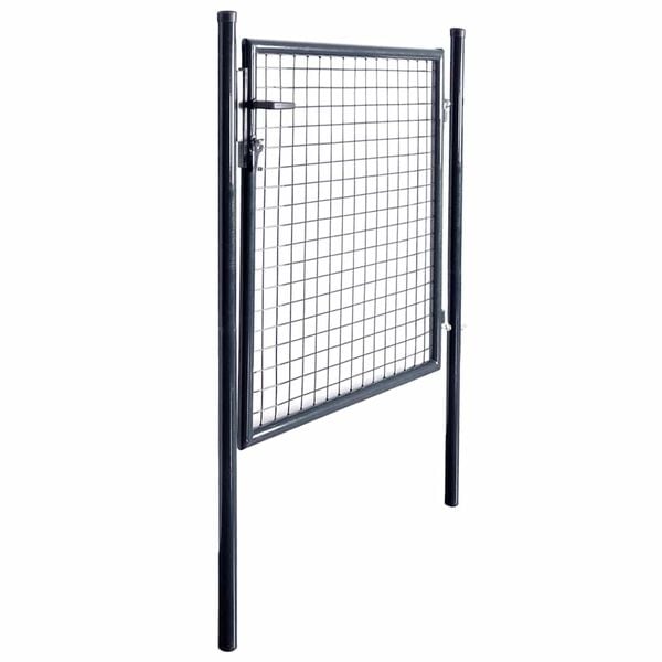 vidaXL Mesh Garden Gate Galvanised Steel 100x100 cm Grey