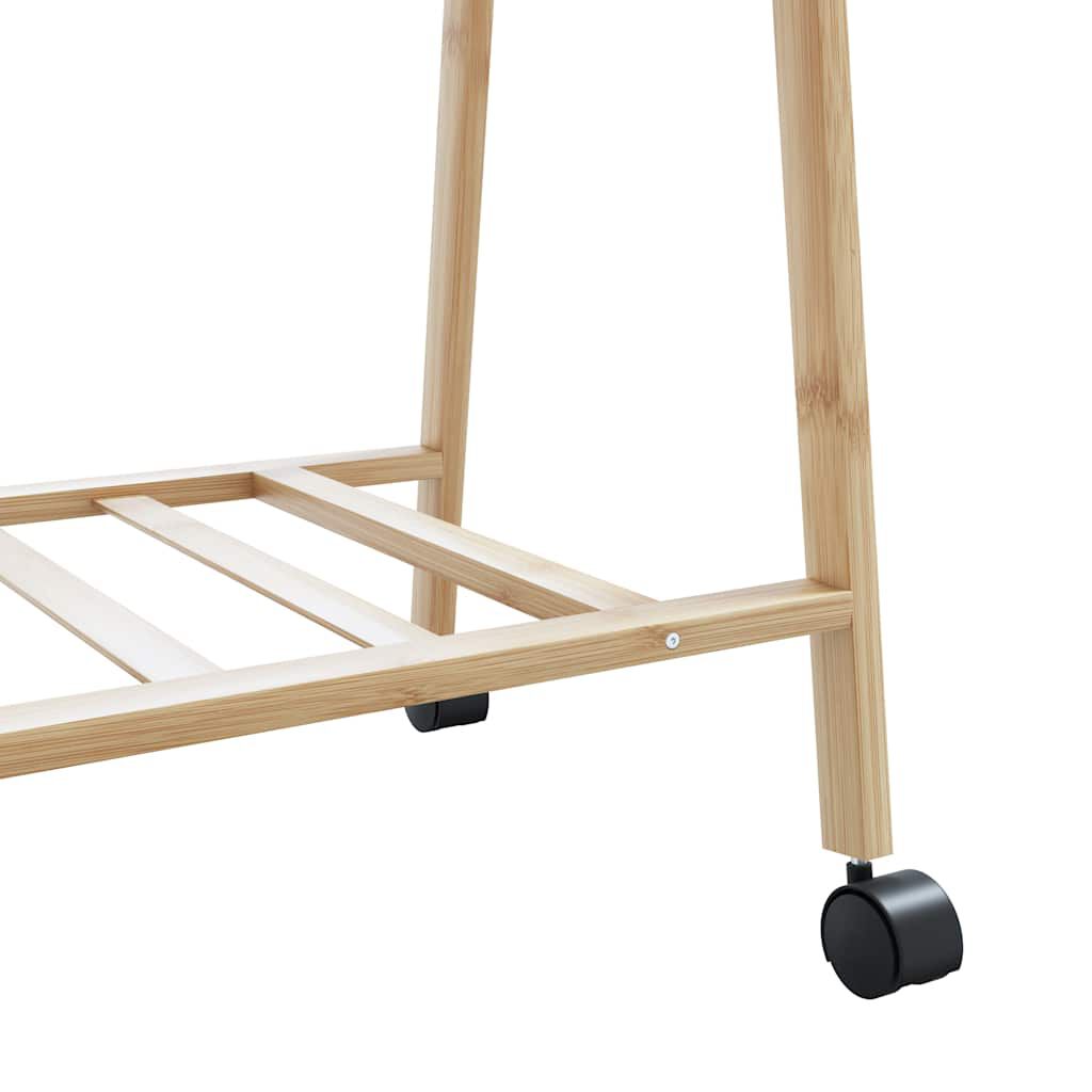 vidaXL Clothes Rack with Shelves and Wheels 96x45.5x155.5 cm Bamboo