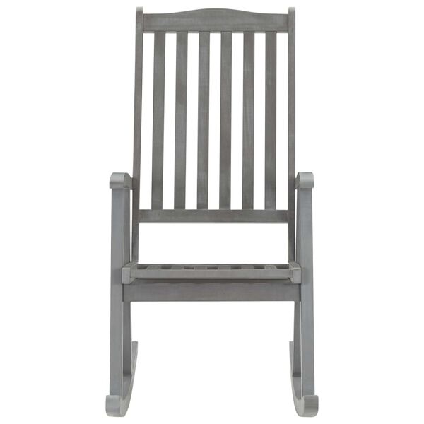vidaXL Rocking Chair with Cushions Grey Solid Acacia Wood