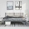 vidaXL Metal Bed Frame without Mattress with Headboard Black 183x213cm