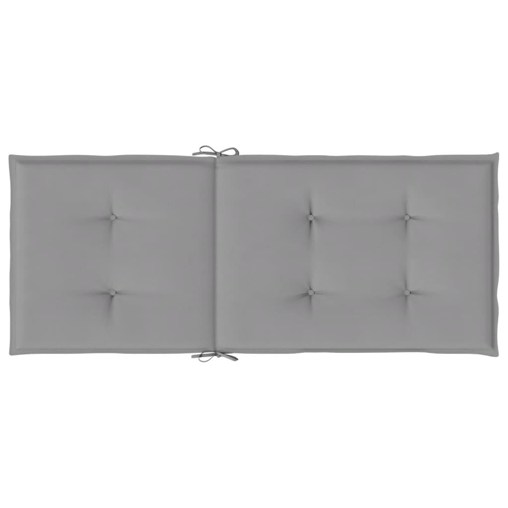 vidaXL Garden Highback Chair Cushions 4 pcs Grey 120x50x3 cm Fabric