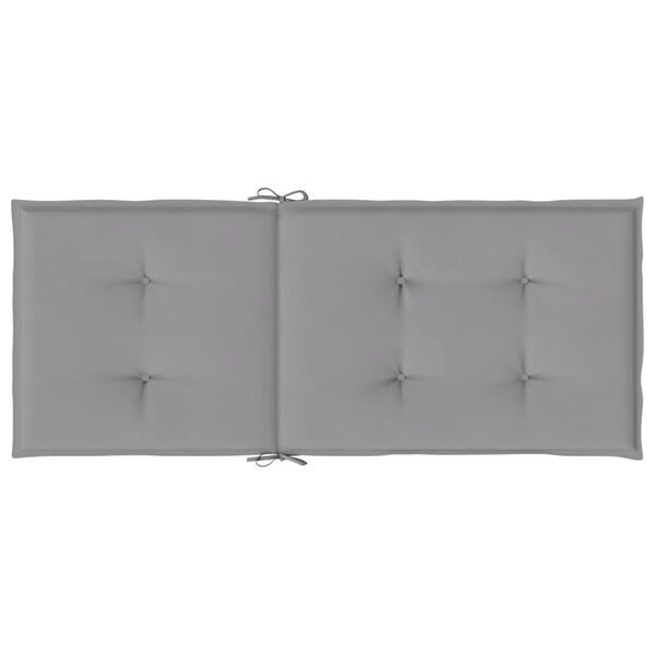 vidaXL Garden Highback Chair Cushions 4 pcs Grey 120x50x3 cm Fabric