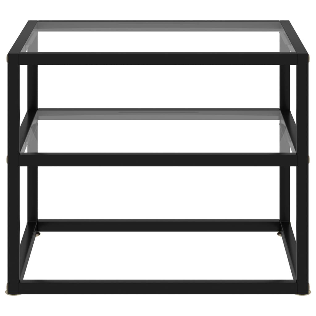 vidaXL Console Table Transparent 50x40x40 cm Tempered Glass