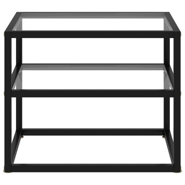 vidaXL Console Table Transparent 50x40x40 cm Tempered Glass