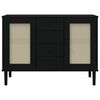 vidaXL Sideboard SENJA Rattan Look Black 112x40x80 cm Solid Wood Pine