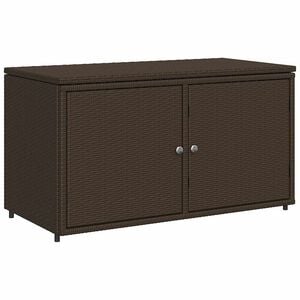 vidaXL Garden Storage Cabinet Brown 110x55x60.5 cm Poly Rattan