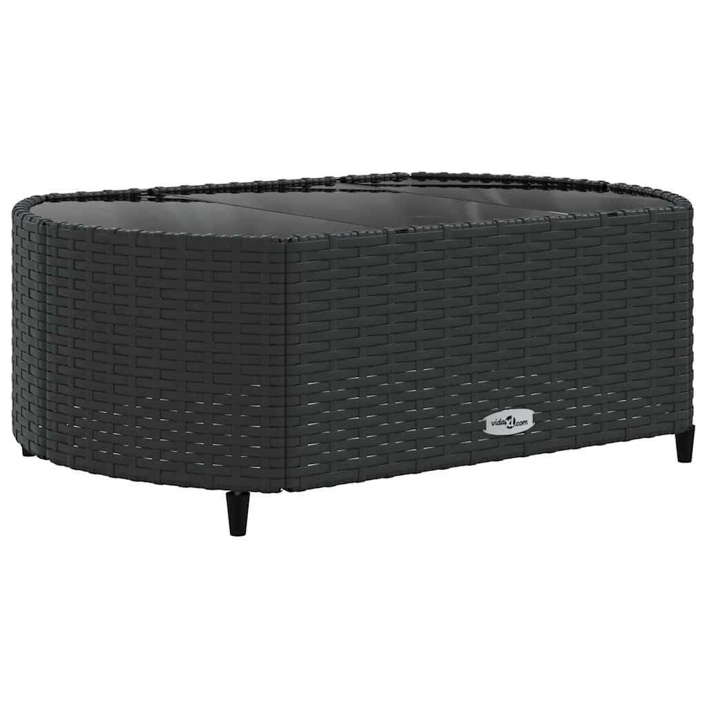 vidaXL 10 Piece Garden Sofa Set with Cushions Black Poly Rattan
