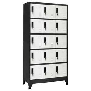 vidaXL Locker Cabinet Anthracite and White 90x40x180 cm Steel