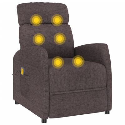 vidaXL Massage Chair Dark Brown Fabric