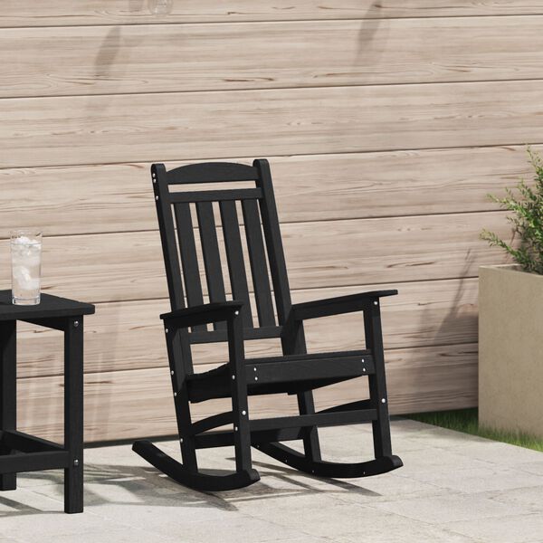 vidaXL Garden Rocking Chair Black 70x92x108 cm HDPE