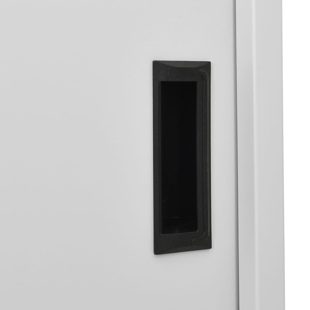vidaXL Office Cabinet with Sliding Door Light Grey 90x40x180 cm Steel