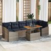 vidaXL Garden Dining Set with Cushion 8 pcs Grey and Navy