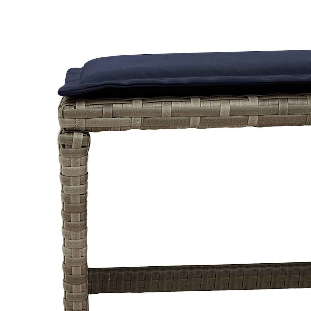 vidaXL 15 Piece Garden Dining Set with Cushions Grey Poly Rattan