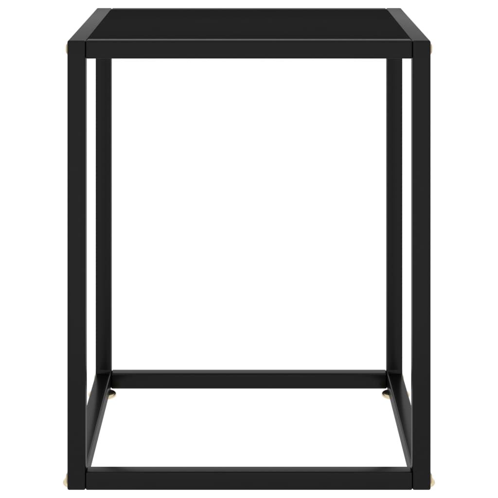 vidaXL Coffee Table Black with Black Glass 40x40x50 cm