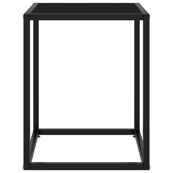vidaXL Coffee Table Black with Black Glass 40x40x50 cm