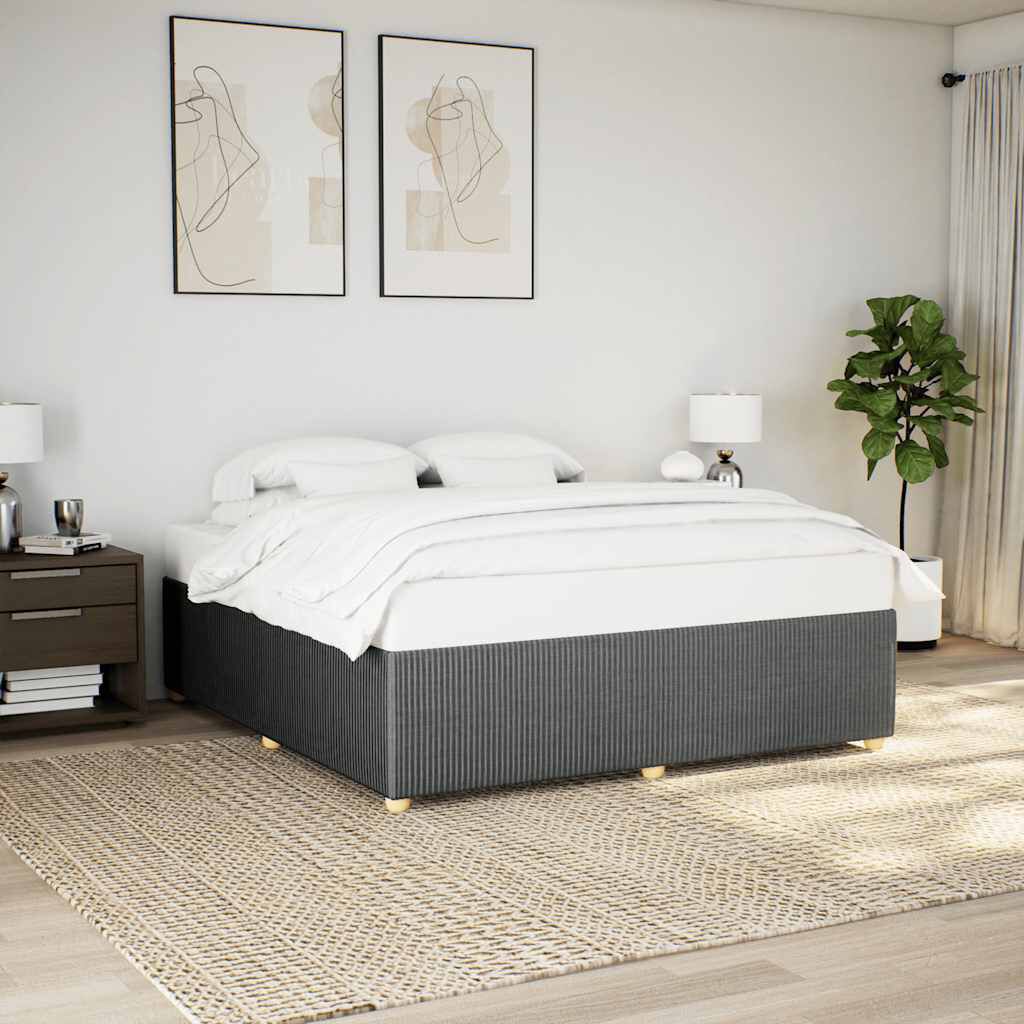 vidaXL Bed Frame without Mattress Dark Grey California King Fabric