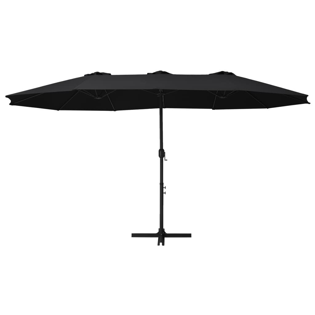 vidaXL Garden Parasol with Aluminium Pole 460x270 cm Black