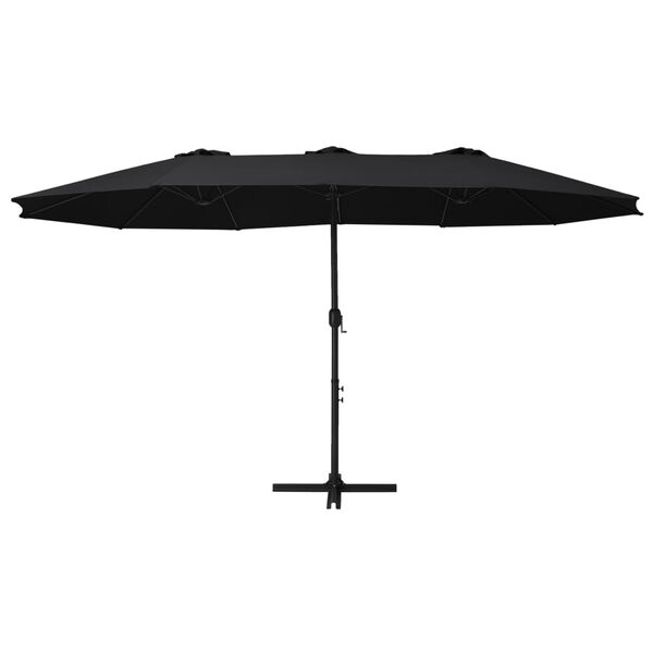 vidaXL Garden Parasol with Aluminium Pole 460x270 cm Black