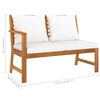 vidaXL 4 Piece Garden Lounge Set with Cushion Cream Solid Acacia Wood