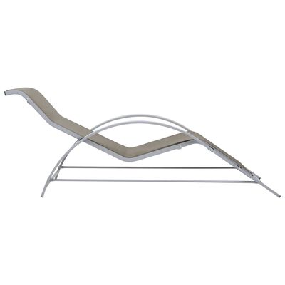 vidaXL Sunlounger Textilene and Aluminium Taupe