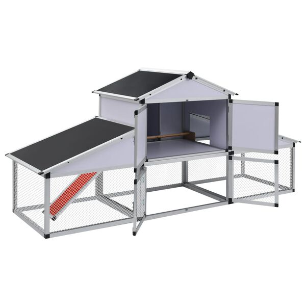 vidaXL Chicken Coop with Runs and Nest Box Aluminium
