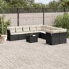 vidaXL 11 Piece Garden Sofa Set with Cushions Black Poly Rattan