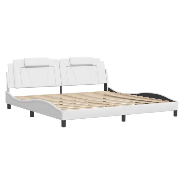 vidaXL Bed Frame "Viana" without Mattress White 193x203 cm Faux Leather