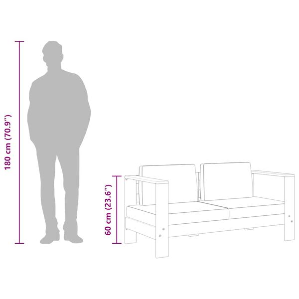vidaXL Garden Sofa Bench with Cushions 140 cm Solid Acacia Wood Grey