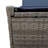 vidaXL Double Sun Lounger with Cushions Grey Poly Rattan