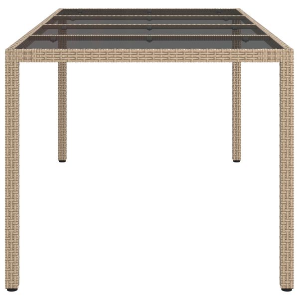vidaXL Garden Dining Table Beige 190 x 90 x 75 cm Poly rattan