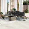 vidaXL 2 Piece Garden Sofa Set with Cushions Grey Poly Rattan and Glass