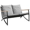 vidaXL 3 Piece Balcony Furniture Set with Cushions Black Steel