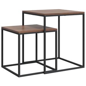 vidaXL Coffee Table Set 2 pcs Engineered Wood and Metal