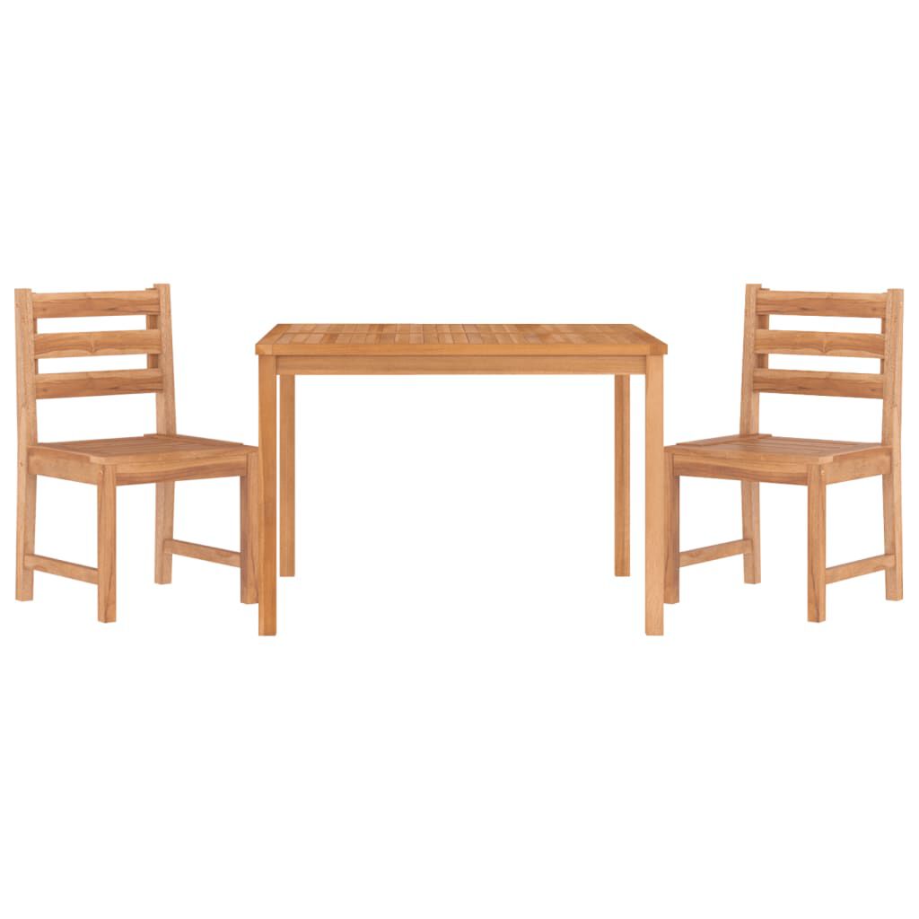 vidaXL 3 Piece Garden Dining Set Solid Wood Teak