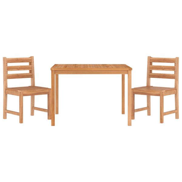 vidaXL 3 Piece Garden Dining Set Solid Wood Teak
