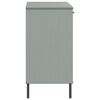 vidaXL Sideboard with Metal Legs Grey 113x40x77 cm Solid Wood OSLO