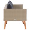 vidaXL 2-Seater Garden Sofa with Cushions Poly Rattan Beige