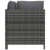 vidaXL 3-Seater Garden Sofa with Cushions Grey Poly Rattan