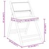 vidaXL 3 Piece Folding Bistro set with Cream White Cushions Bamboo