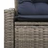 vidaXL Garden Sofa Grey 123 x 62 x 69cm Poly Rattan