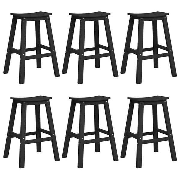 vidaXL Garden Bar Set 6 pcs Black HDPE