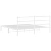 vidaXL Metal Bed Frame without Mattress with Headboard White 193x203cm