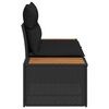 vidaXL Garden Sofa Black 184 x 62 x 85cm Poly Rattan