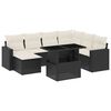 vidaXL 8 Piece Garden Sofa Set with Cushions Black Poly Rattan