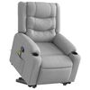 vidaXL Stand up Massage Recliner Chair Light Grey Fabric