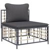 vidaXL 5 Piece Garden Lounge Set with Cushions Anthracite Poly Rattan