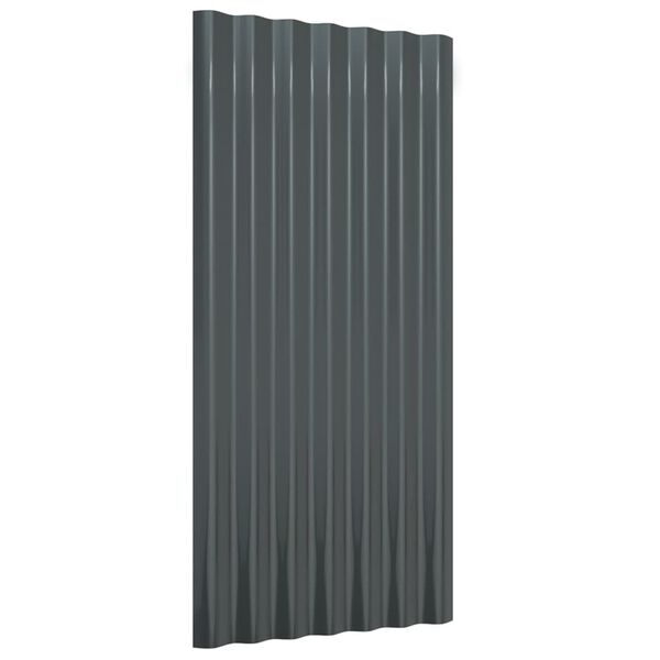 vidaXL Roof Panels 12 pcs Galvanised Steel Anthracite 80x36 cm