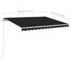 vidaXL Automatic Retractable Awning with Posts 3x2.5 m Anthracite